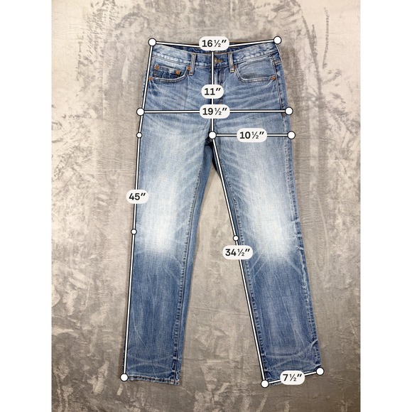 American Eagle Original Straight Jeans Men's Size 30x36 Blue Faded Denim - Picture 7 of 8